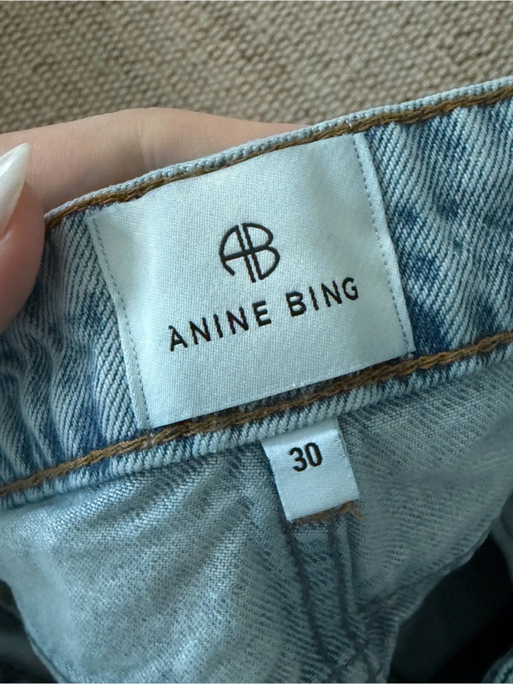 Anine Bing blue denim dalton shorts size 30 - Picture 3 of 4